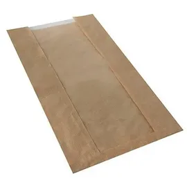 Papstar 1000 Sichtstreifenbeutel mit PLA-Fenster "pure" 47 cm x 20 x 9 cm braun