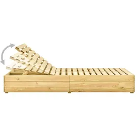 vidaXL Doppel-Sonnenliege mit Roten Auflagen Kiefer Imprägniert