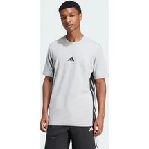adidas Essentials 3-Streifen Single Jersey Kurzarm-T-Shirt Medium Grey Heather / Black M
