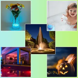 ideoon lights 4er Set Multicolor-LED-Unterwasserleuchte mit Fernbedienung