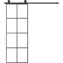 vidaXL Schiebetür rechts 76 x 205 cm schwarz