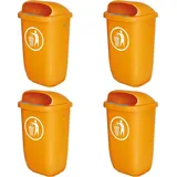 BRB-Lagertechnik 4 Abfallbehälter für den Außenbereich, 50 Liter, DIN 30713, orange