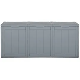 vidaXL Garten-Aufbewahrungsbox Grau 270 L PP Rattan