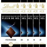 Lindt Excellence Meersalz feine und herbe Schokolade 100g 5er Pack