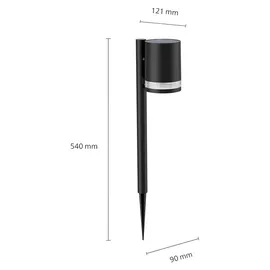 Philips Sockelleuchte Kunststoff 54,0 cm Solar 1,5 W inkl. Dämmerungssensor schwarz