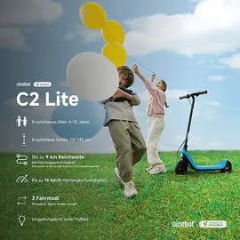 Segway Segway-Ninebot C2 Lite Kinder E-Scooter (7 Zoll, Schwarz)