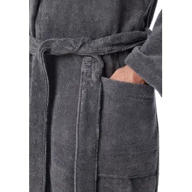 SCHIESSER Essentials Terry Cloth Bathrobe grau Baumwolle, Large Herren