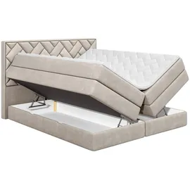 Livetastic Boxspringbett 140 x 200 cm H2/H3 Beige