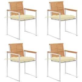 vidaXL Gartenstuhl 56 x 56 x 85 cm cremeweiß 4 St.