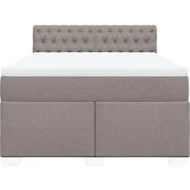 vidaXL Boxspringbett mit Matratze Taupe 140x200 cm Stoff