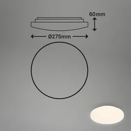 Briloner LED Deckenleuchte 12 Watt Ø28 cm spritzwassergeschützt weiß