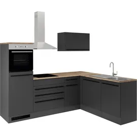 BASIC by Balculina Winkelküche L-Form 260 x 175 cm schwarz