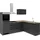 BASIC by Balculina Winkelküche L-Form 260 x 175 cm schwarz