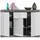 xonox.home Kommode Scout 120 x 85 x 37 cm Weiß/Hochglanz/Grau