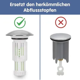 Abfluss-Fee Verschlussstopfen weiß/chrom mit Duftstein | Gr.: onesize