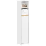 SoBuy Toilettenschrank,, Badschrank schmal, 20x96x20cm, Weiß