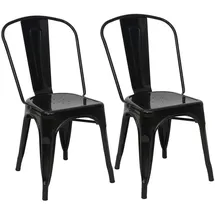 chefgastro Stapelstuhl Metall schwarz 2er Set