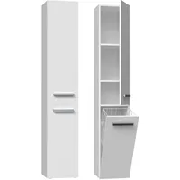 Top e shop Badezimmerschrank mit Korb ATSO – weiß