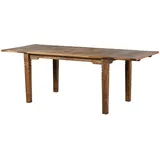 Massivmoebel24 Esstisch mit Ansteckplatten Mango 140-180x90x76 dunkelbraun geölt RODEZ #124