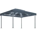 vidaXL Pavillon 4 x 3 m inkl. 4 Seitenteile Grau