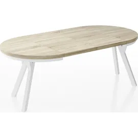 WFL GROUP Esstisch, Sonoma Eiche, Holzwerkstoff, 9-Sitzer, Rund,Rund, 90x76x90 cm, Esszimmer, Tische, Esstische