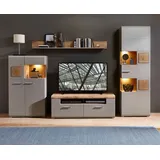 Innostyle Fun Plus II Wohnwand Basalt/Eiche Altholz Grau/Braun, - Braun