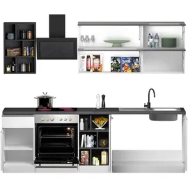 kochstation Küchenzeile KS-Sole 256 cm grau|weiß