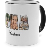 PhotoFancy® - Fototasse 'OMA' - Personalisierte Tasse mit eigenem Foto und Text selbst gestalten - Schwarz