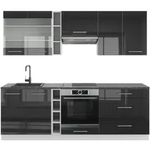 Vicco Küchenzeile Fame-Line 235 cm Anthrazit Hochglanz/Weiß