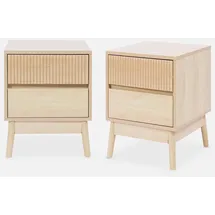 sweeek - 2er Set Nachttische mit zwei Schubladen,