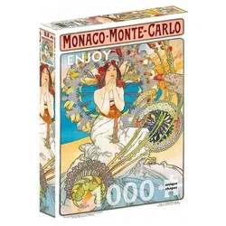 ENJOY Puzzle Puzzle ENJOY-1560 - Monaco Monte Carlo, Alphonse Mucha, Puzzle..., 1000 Puzzleteile bunt