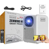 Mini Projektor Zenwire H9 Full Hd 4K 12000Lm Wifi Smart Tv Bt Autofocus - Weiß