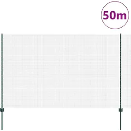 vidaXL Zaun mit Pfosten 1,5 x 50 m Grün/Stahl