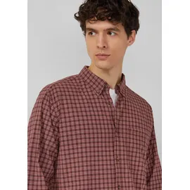 s.Oliver Regular Fit: Elastisches Button-Down-Hemd mit Karomuster - rot|mehrfarbig - XXL