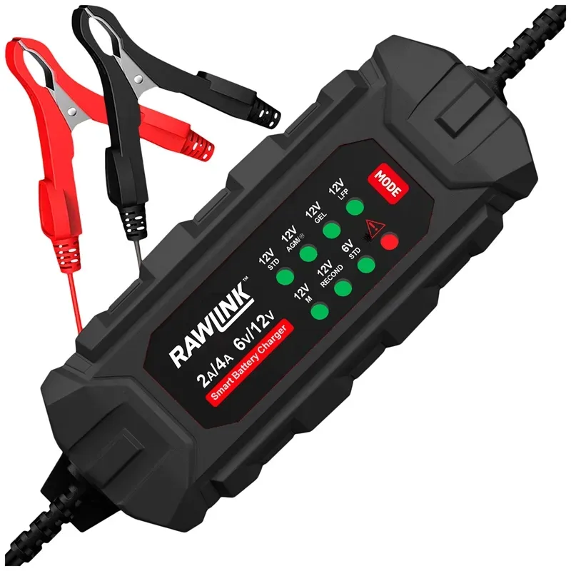 Batterieladegerät 6V/12V mit LCD-Anzeige, 8-Stufen-Automatik, 230V