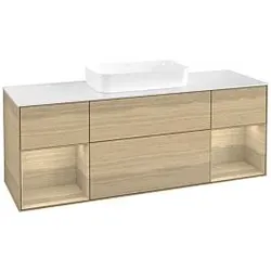 Villeroy und Boch Finion Waschtischunterschrank F741PCPC 160x60,3x50,1cm, Regale Oak Veneer, Oak Veneer