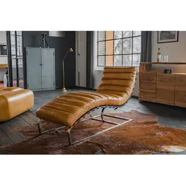KAWOLA Relaxliege SIRY Polsterliege Leder cognac