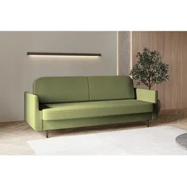 e-meubles Möblo Schlafsofa Grün, Holzwerkstoff, 3-Sitzer, 221x87x84 cm, Wohnzimmer - Couches, Schlafsofas