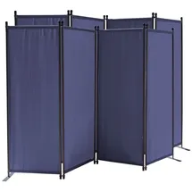 Quick Star Quick-star - 2 Stück Paravent 4 Teilig 165 x 220 cm Stoff Raumteiler Trennwand Balkon Sichtschutz Stellwand Faltbar Blau