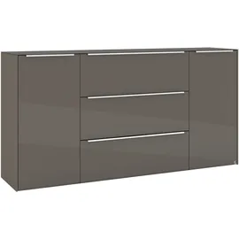 Set One by Musterring Sideboard Reno 182 x 94 x 42 cm Anthrazit matt lack / Glas anthrazit glanz