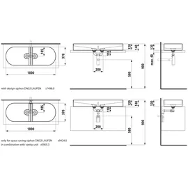 Laufen Sonar Doppelwaschtisch 100 x 37 cm (H8123480001121)