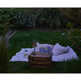 NORTHPOINT LED Solar Metal Tischleuchte Dekolampe Dämmerungssensor Schattenspiel schwarz