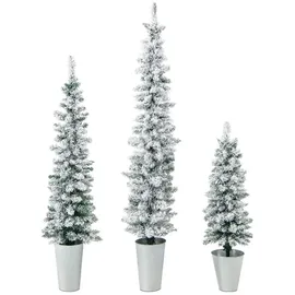 Costway 3er Weihnachtsbaum Künstlich mit Schnee Grün/Weiß 150 cm