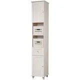 welltime Hochschrank »Venezia Landhaus«, Breite 33 cm, aus hochwertigem Echtholz, weiß