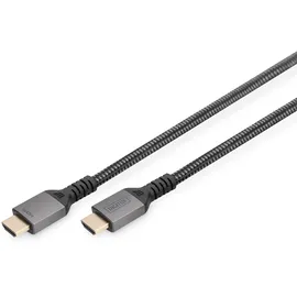 Digitus HDMI-Kabel 2.1 HDMI-A Stecker 3 m Schwarz/silber