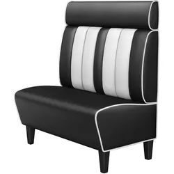Dinerbank | Schwarz | B:H 100 x 128 cm | Leder | Gestreift | American Diner Sitzbank, American Dinerbank, American Diner Möbel