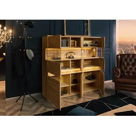 MASSIVMOEBEL24.DE Highboard 163 x 43,5 x 152 cm Beige