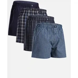 Danish Endurance American Boxershorts Blau/Rot M 4er Pack