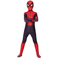 KJHGVBM Spiderman Kostüm Kinder far from Home,Spiderman Kostüm Erwachsene Cosplay Maske für Karneval Halloween,Original Superhelden Spiderman Verkleidung Anzug Schwarz für Jungen Mädchen 3-14 Jahre