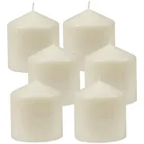 HS Candle Stumpenkerzen Ø8cm 6er Pack Elfenbein Creme